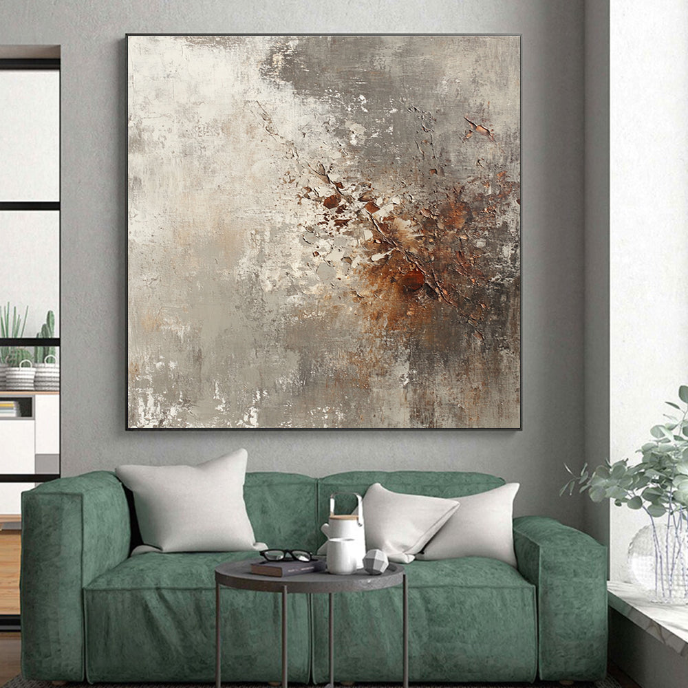Textured Gray and Brown Abstract with Peeling Paint Effect GER293