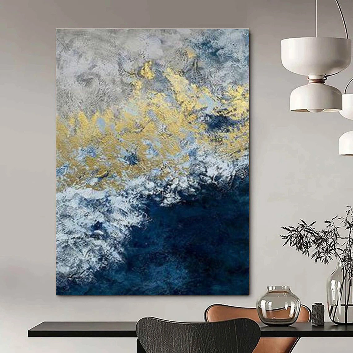 Enormous Custom-Fit Hand Painted Abstract Wall Decor for Cottage & Dining Room DLZ2249