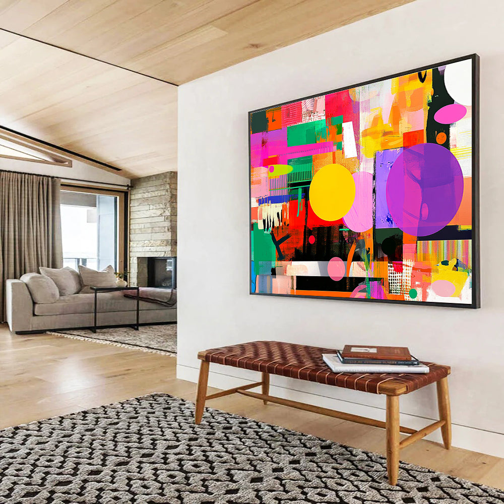 Colorful Geometric - Mixed Shapes Abstract Painting DYP053