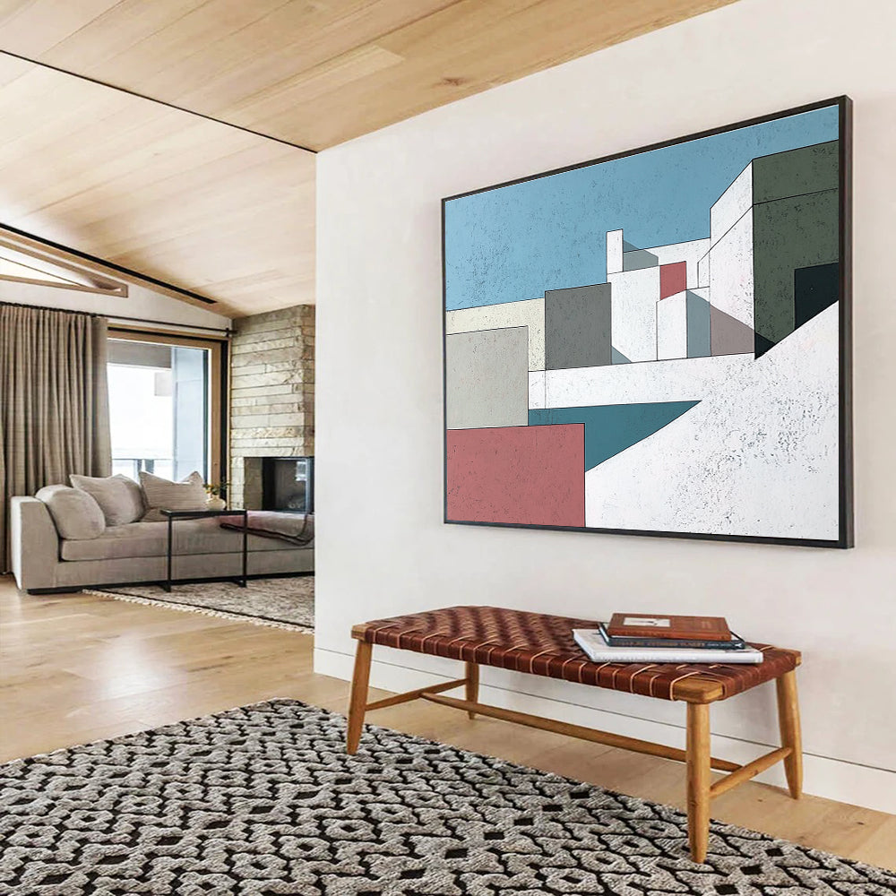 Colorful Geometric Architectural Abstract Painting DYP080