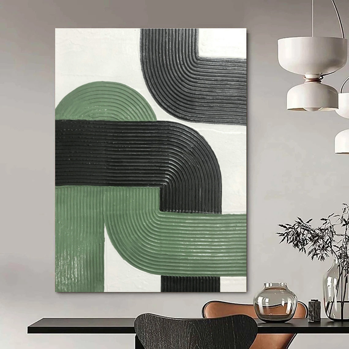 Custom-Made Extra Large Abstract Wall Hanging for Dining Room & Entryway DLZ1178