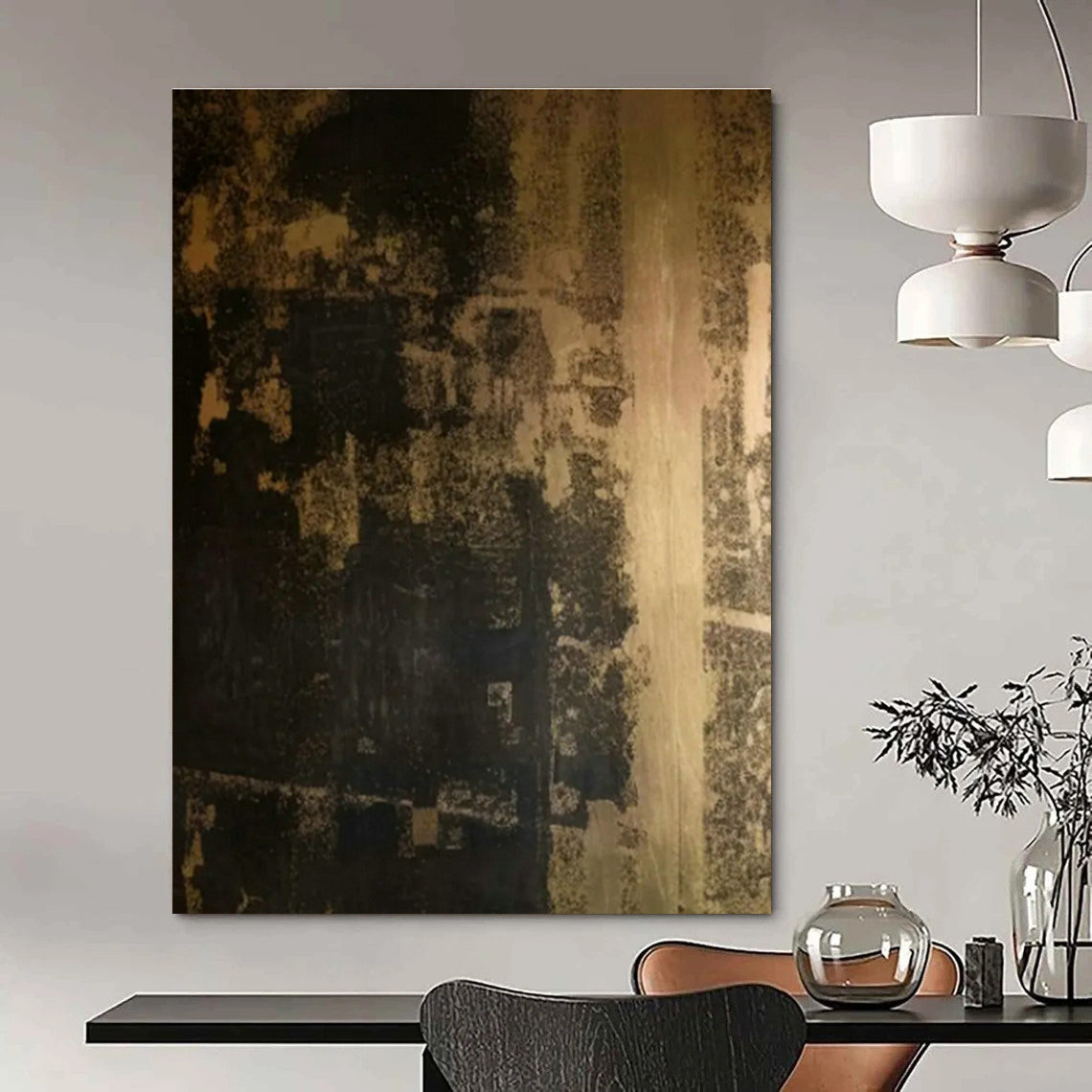 Large - Scale Hand - Painted Abstracts for Office Training Room Breakout Zones & Dining Room Breakfast Bars DLZ0842