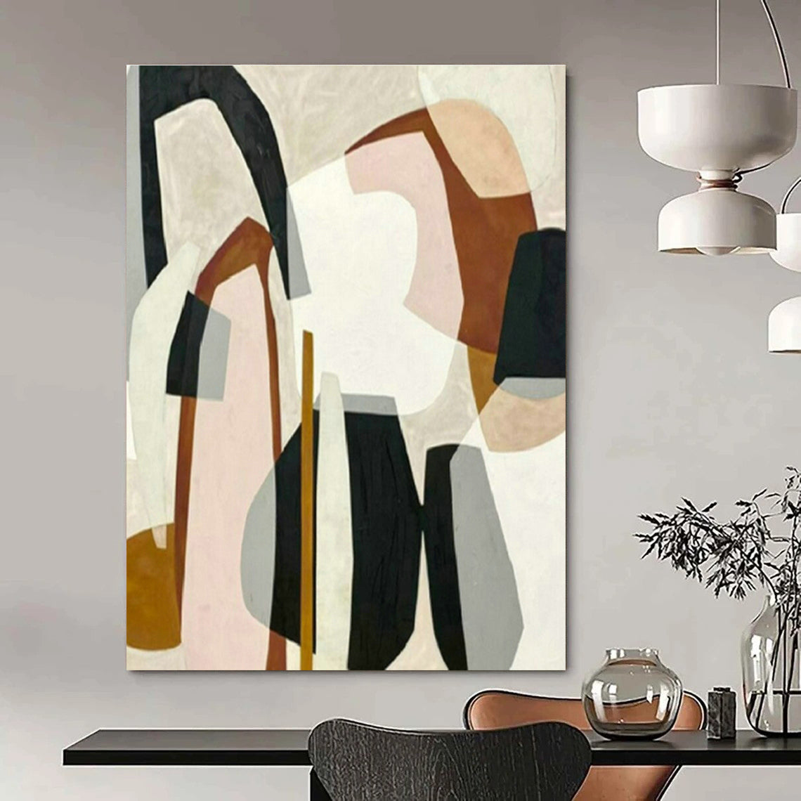 Original Handmade Abstract Canvas for Entryway and Cottage Dining Room DLZ1515