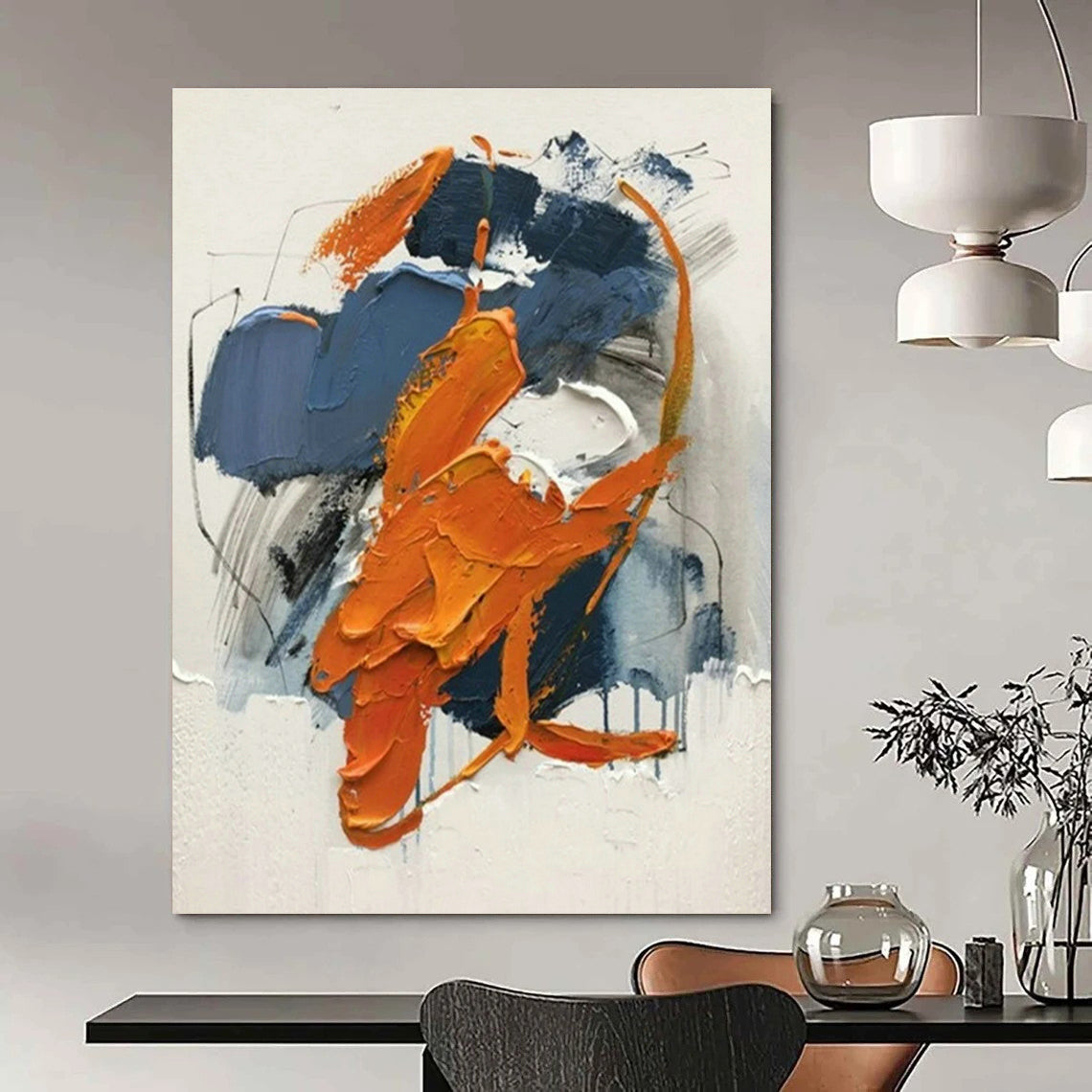 Hand-Crafted Abstract Painting for Office and Entryway DLZ1454