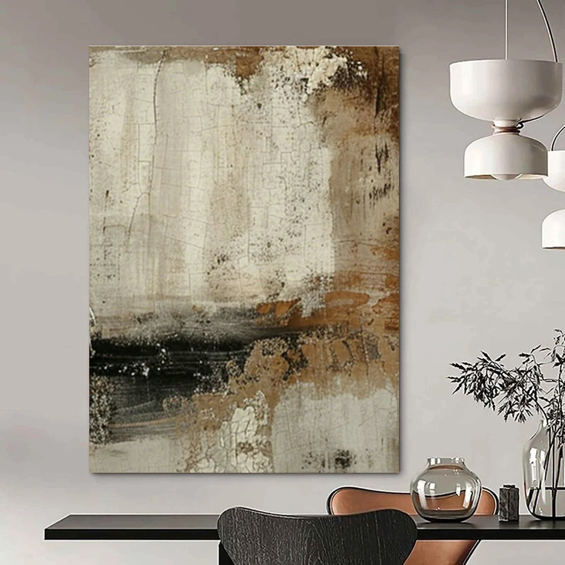 Custom - Made Hand - Painted Abstract Canvases for Bedroom Nightlight Backings & Cottage Hallway Broom Closet Doors DLZ0873