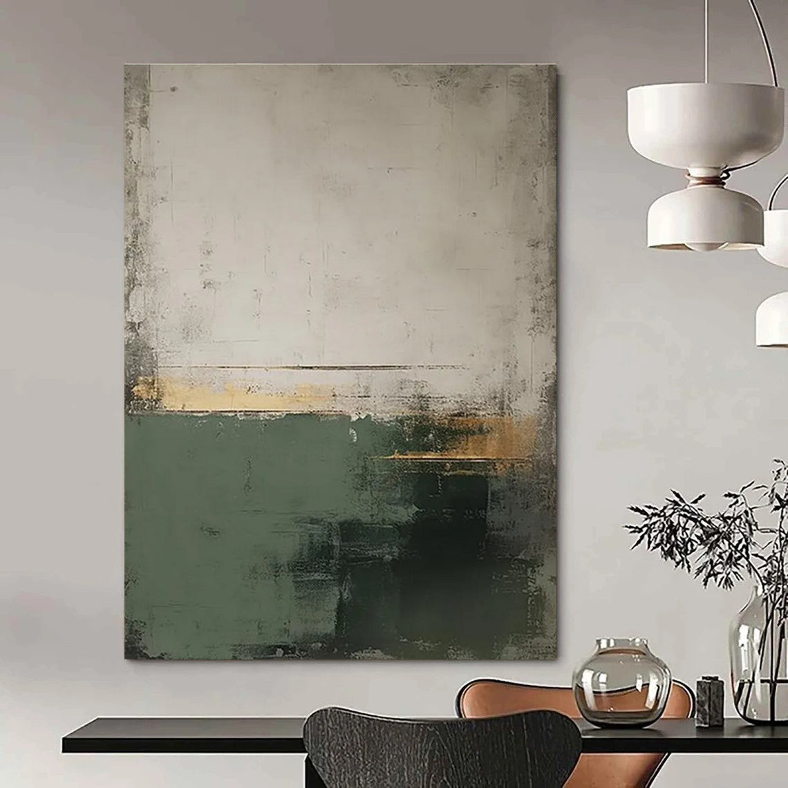 Earthy Tones Abstract Painting with Subtle Gold Details ADGE454