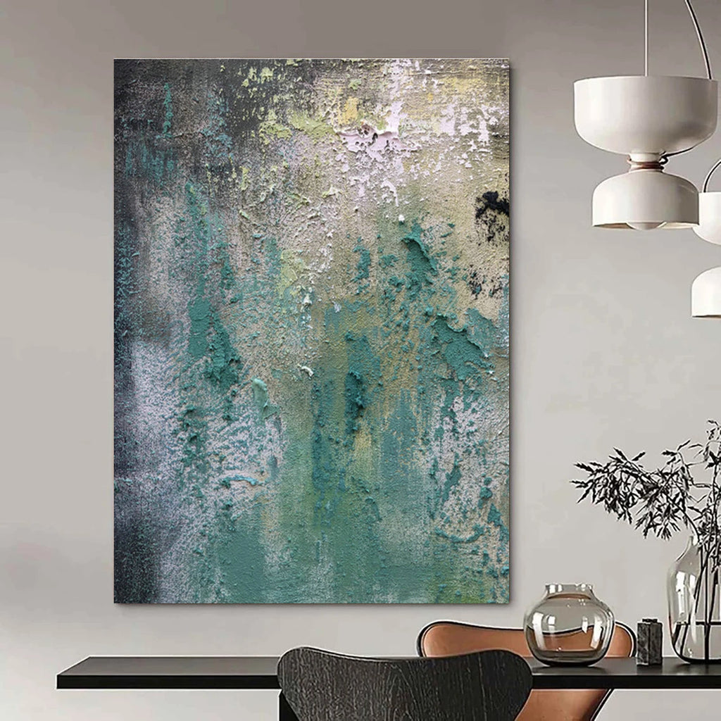 Hand - Painted Abstract Art for Dining Room Bay Window Curtain Rods & Entryway Mirror Frames DLZ0904