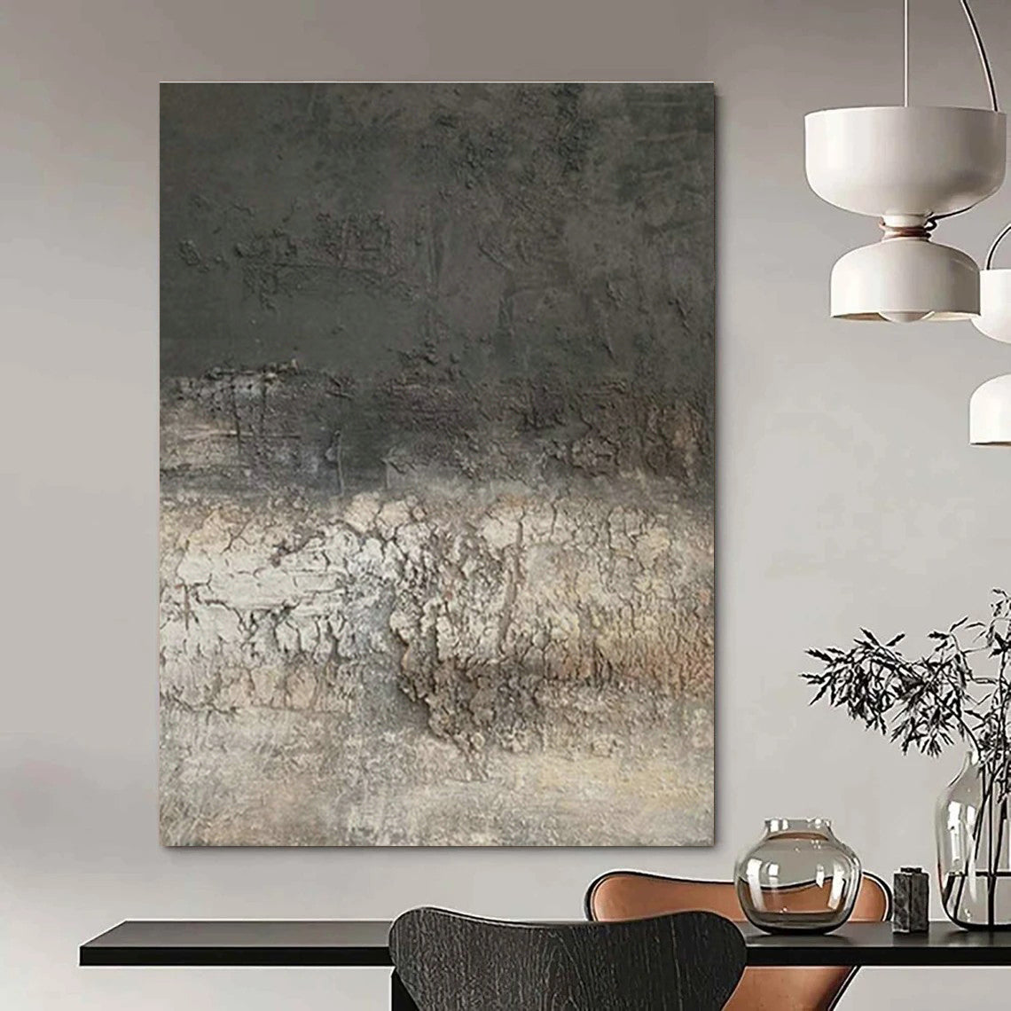 Extra-large Custom Hand-Painted Abstract Art for Dining Room Server Hutch Wall and Hallway Linen Closet Door DLZ1844