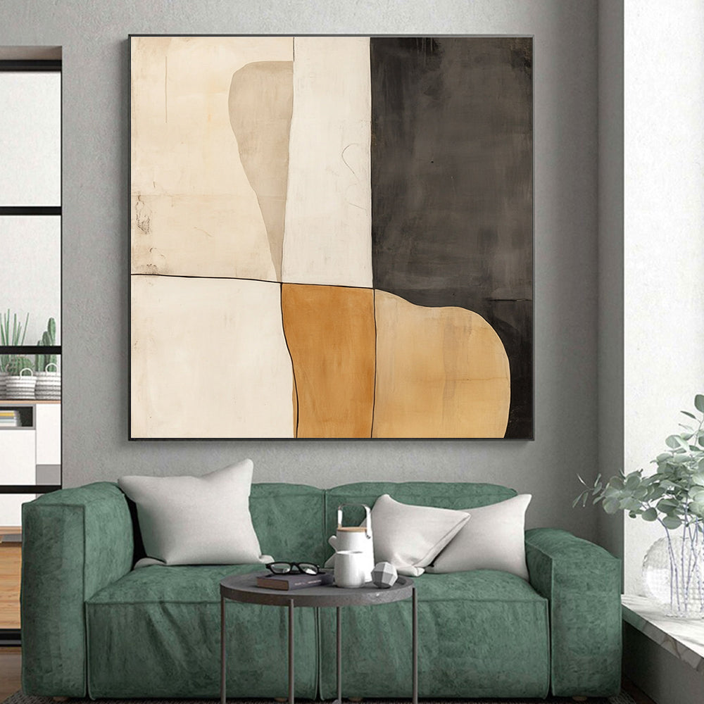 Neutral Tones Abstract Painting with Simple Shapes GER055