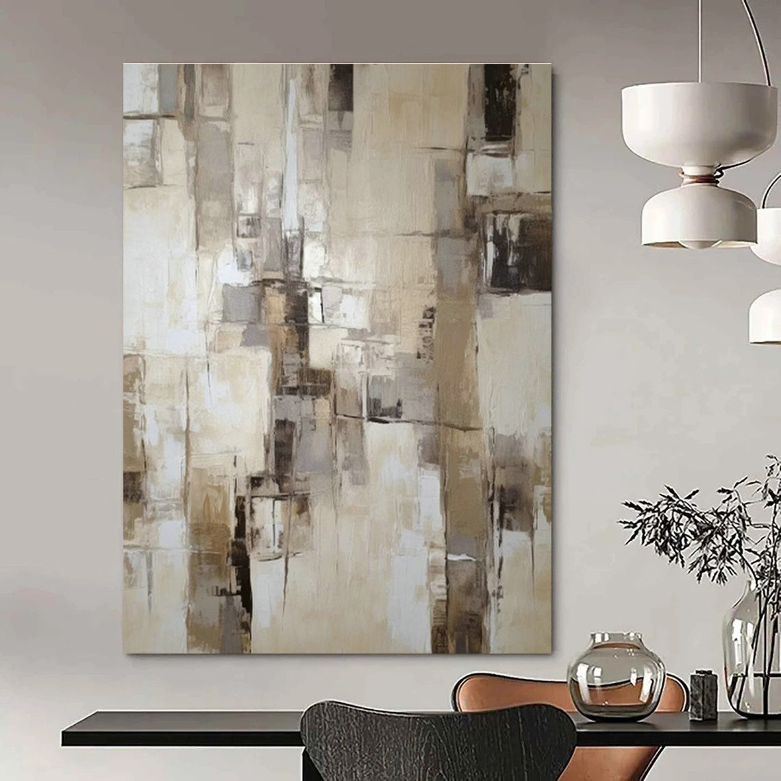 Hand - Painted Grand Abstract Canvas for Dining Room & Living Room DLZ1314