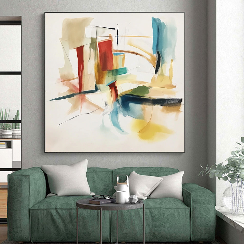 Colorful Abstract Painting with Geometric Forms GER575