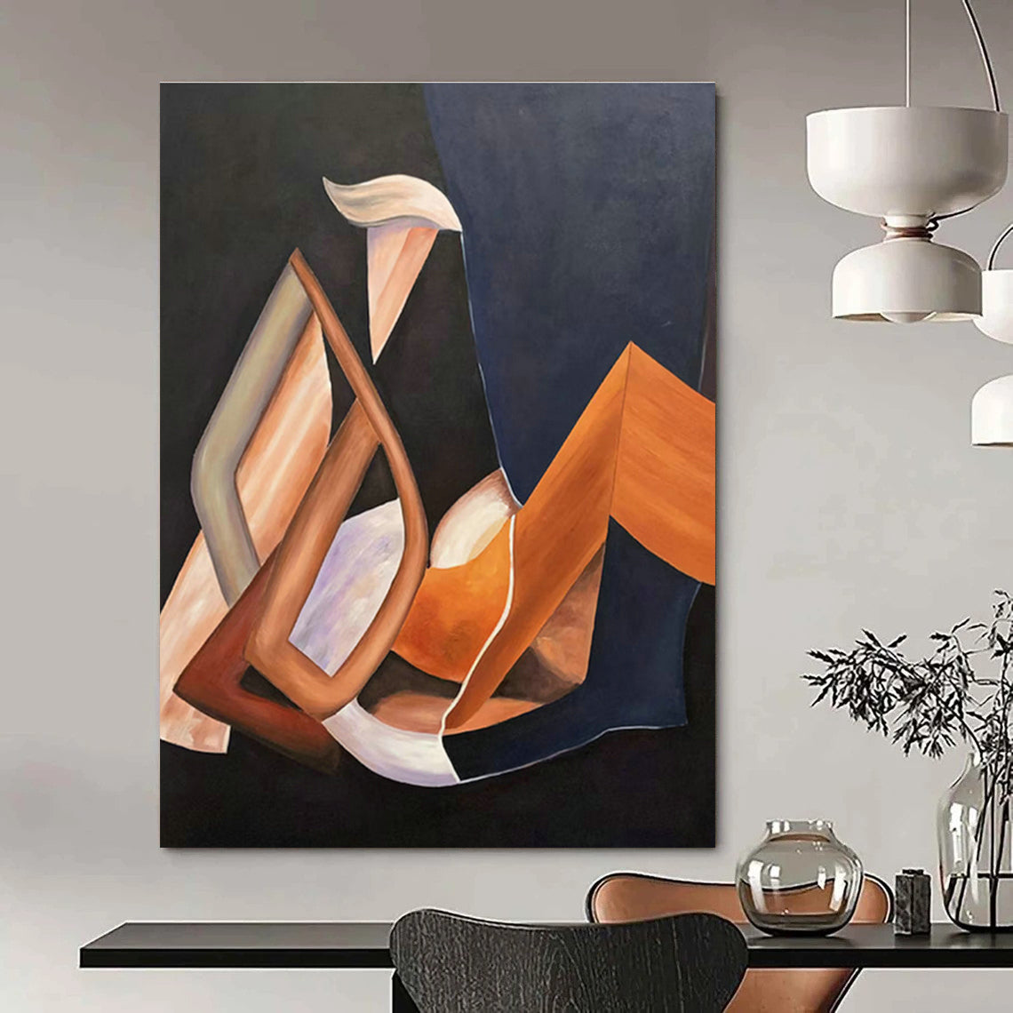 Abstract Hand - Painted Canvases for Living Room Coffee Table Coaster Holders & Dining Room Chair Armrest Caps DLZ0934