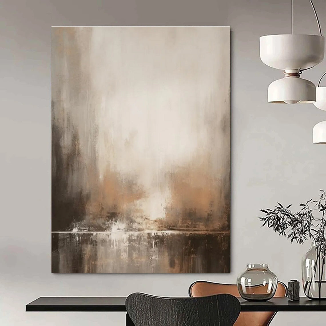 Misty Abstract Landscape Painting with Warm Undertones ADGE455