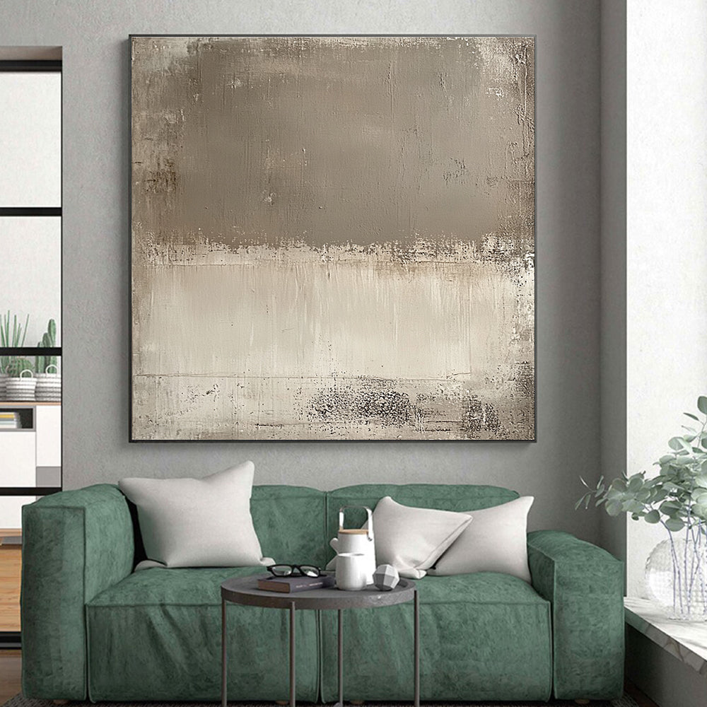 Gray and Beige Abstract Painting with Subtle Transitions GER119