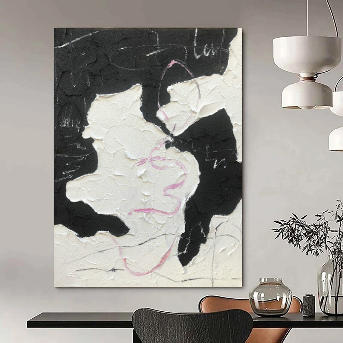 Abstract Hand - Painted Art for Entryway Coat Racks and Hallway Picture Ledges DLZ0784