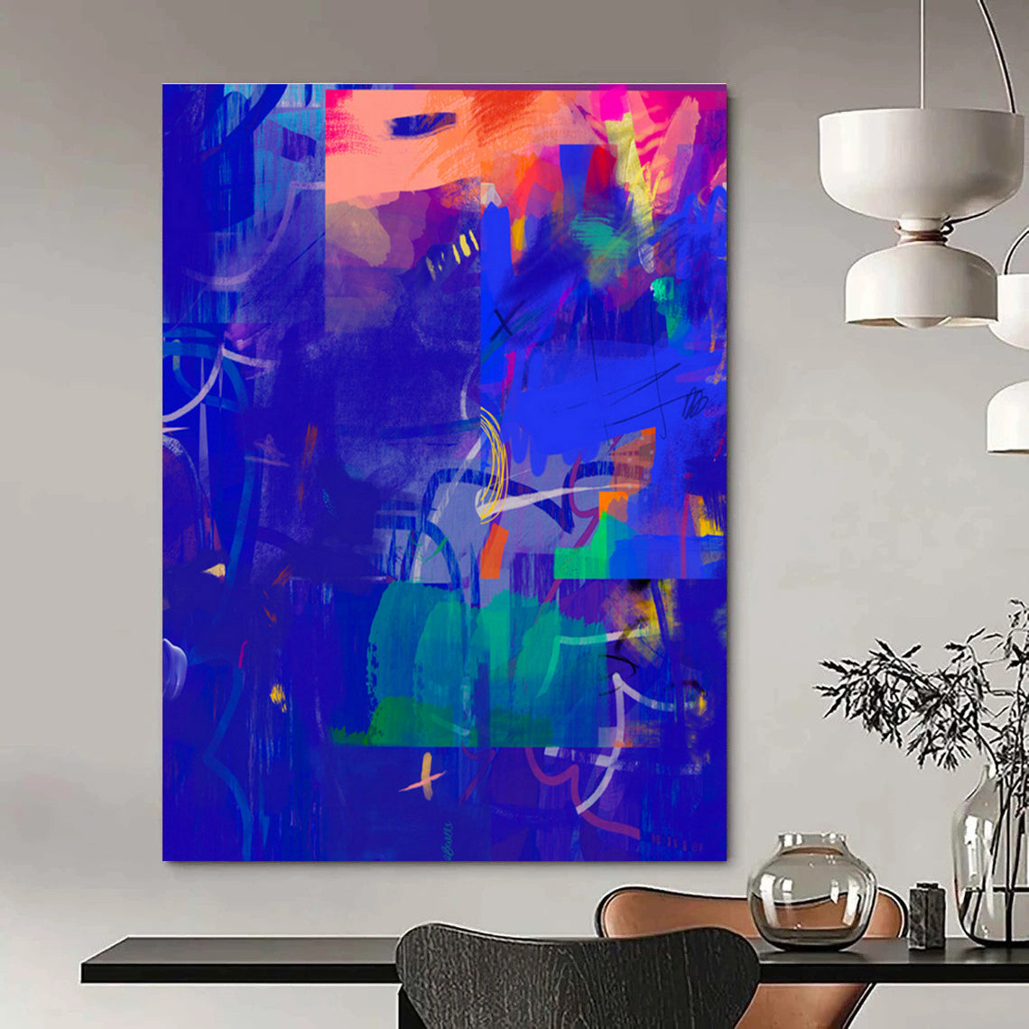 Hand - Painted Abstract Murals for Cottage Living Room and Entryway DLZ0647