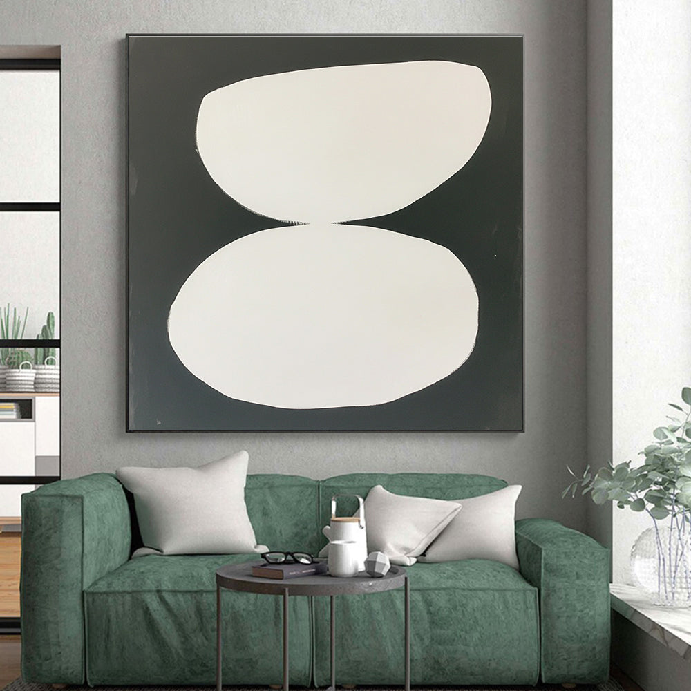 Minimalist White and Black Abstract with Simple Shapes GER269
