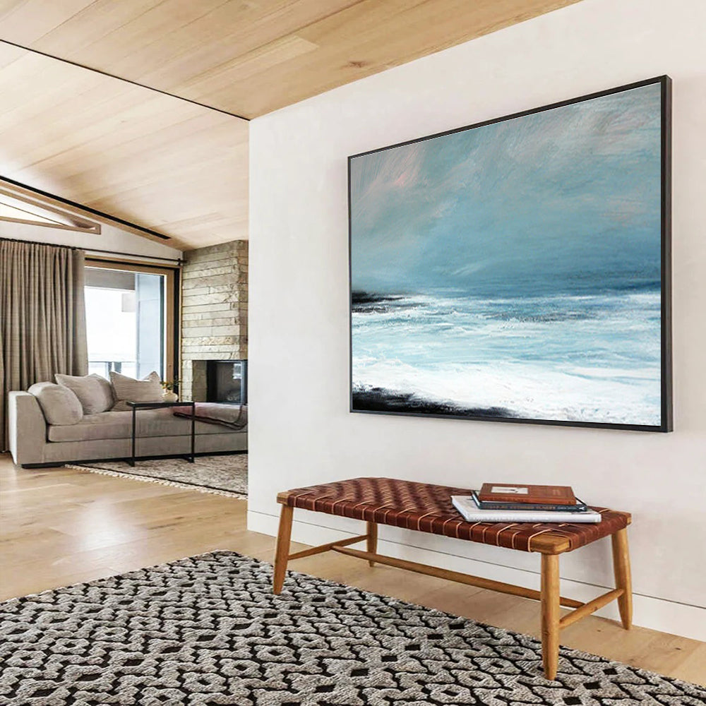 Light Blue Calm Sea Abstract Painting THY031