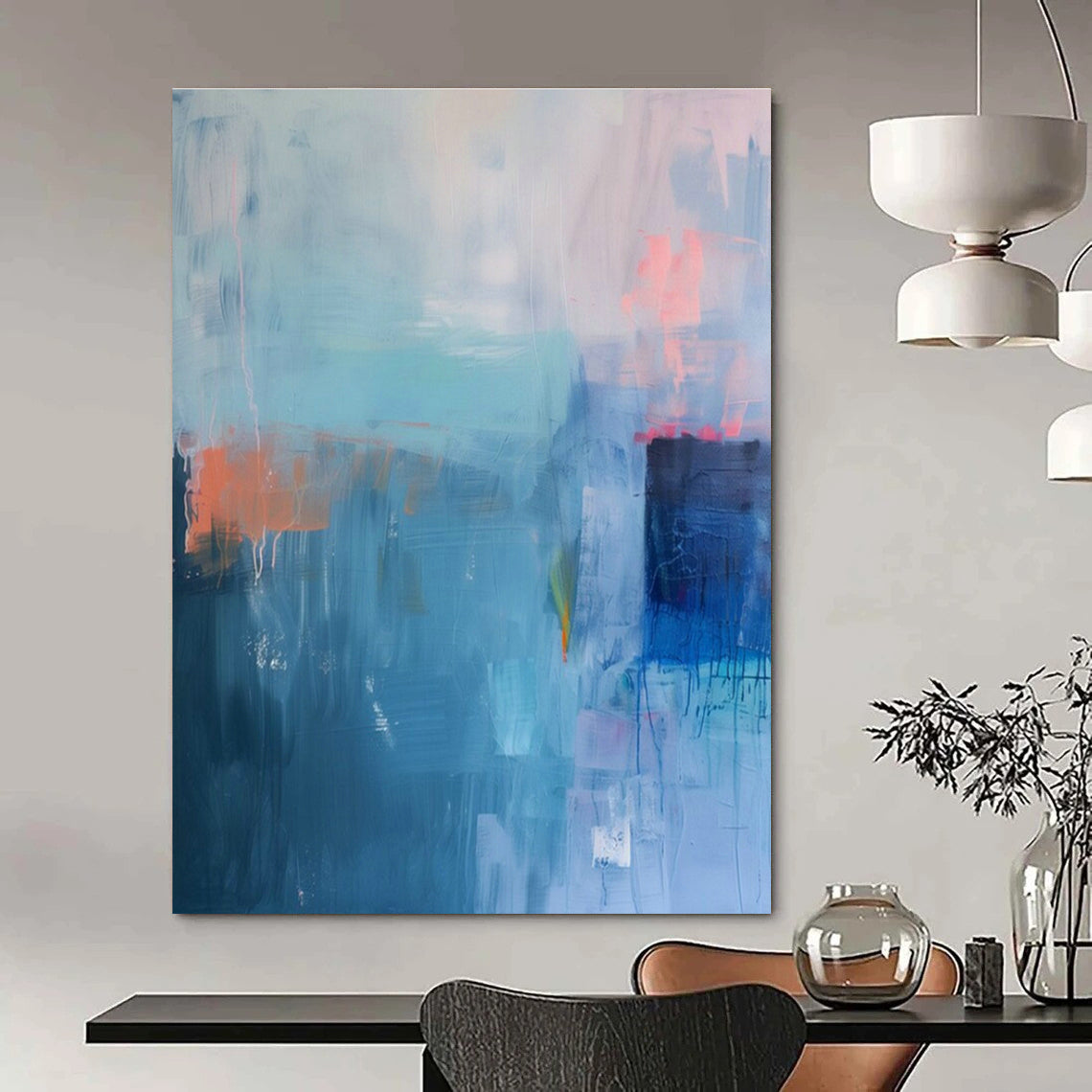 Enormous Custom-Designed Handmade Abstract Canvas Art for Living Room & Hallway DLZ2087