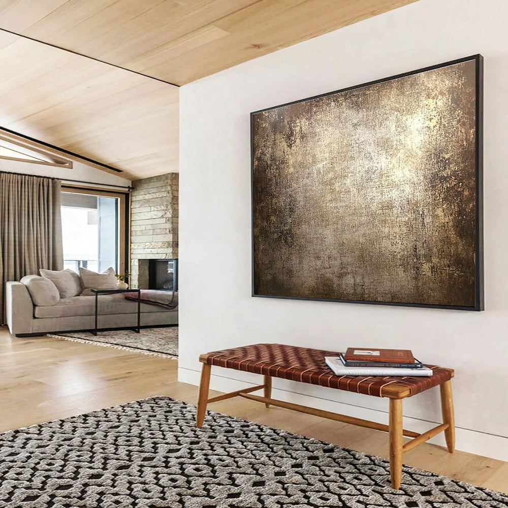 Brown Vintage Textured Abstract Painting DYP072