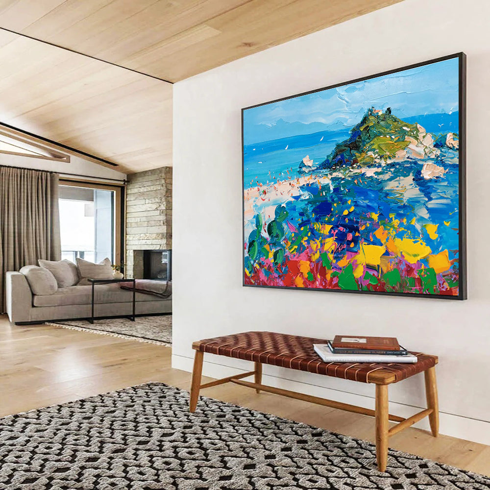 Colorful Island Beach Abstract Painting THY479