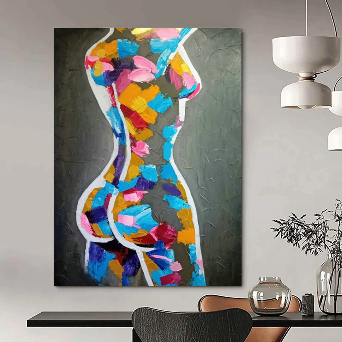 Enormous Custom-Illustrated Hand Painted Abstract Artwork for Dining Room & Bedroom DLZ2108