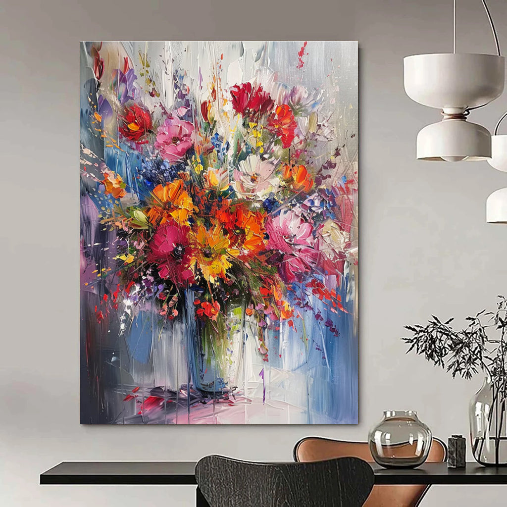 Colorful Floral Abstract Painting with Rich Hues ADGE260