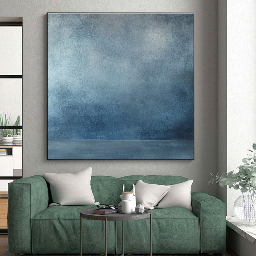 Blue Gray Textured Background Abstract Painting with Subtle Depth GER026