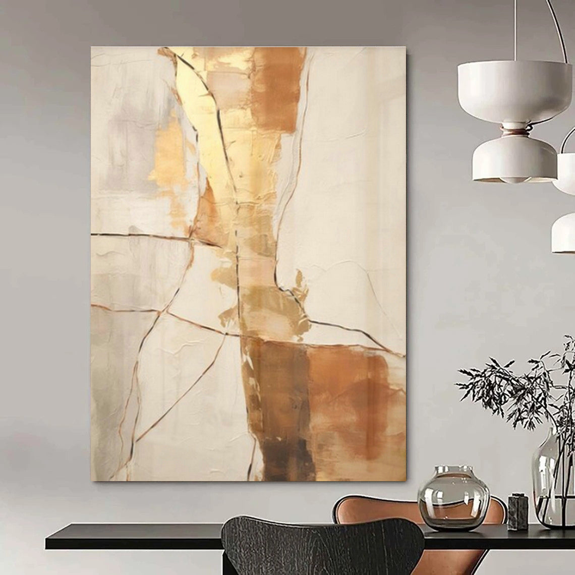 Extra-large Custom Handmade Abstract Painting for Entryway Foyer and Hallway Stairwell Landing Wall DLZ1951