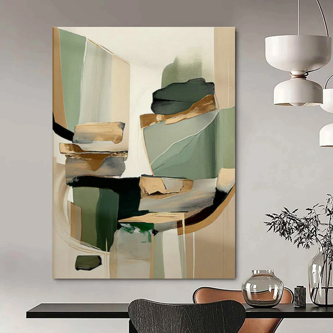 Custom Hand-Painted Abstract Canvas for Office & Living Room DLZ1644