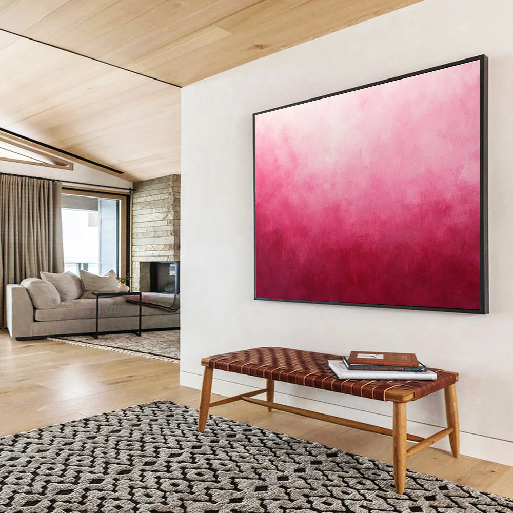 Gradient Pink Abstract Painting with Soft Color Transition DYP429