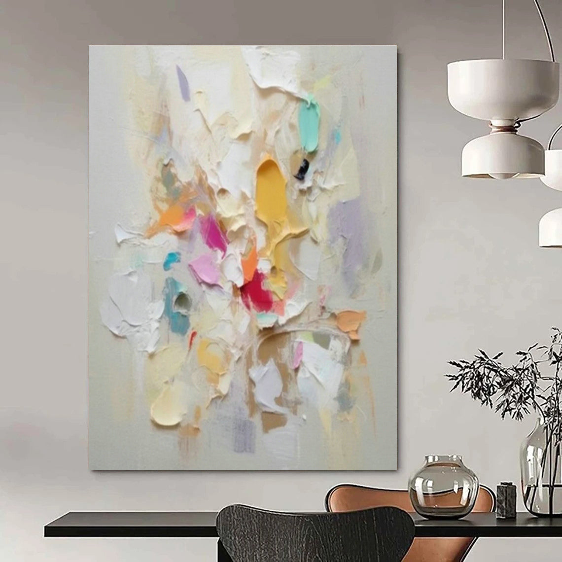 Bespoke Oversized Abstract Painting for Dining Room & Entryway DLZ0980