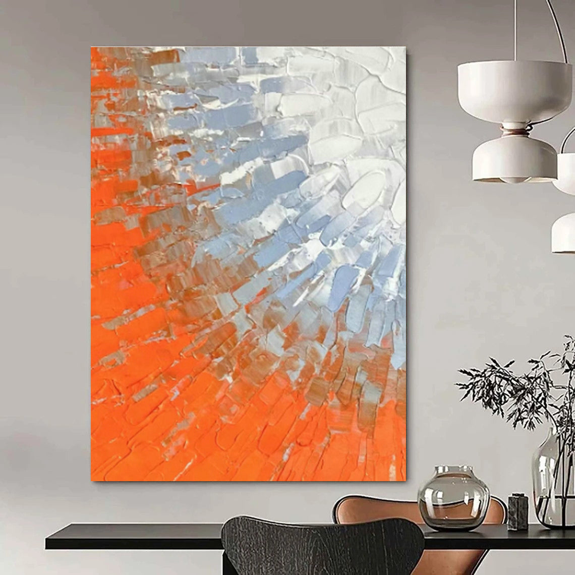 Monumental Custom Hand - Painted Abstracts for Entryway Foyers & Office Executive Suites DLZ0613