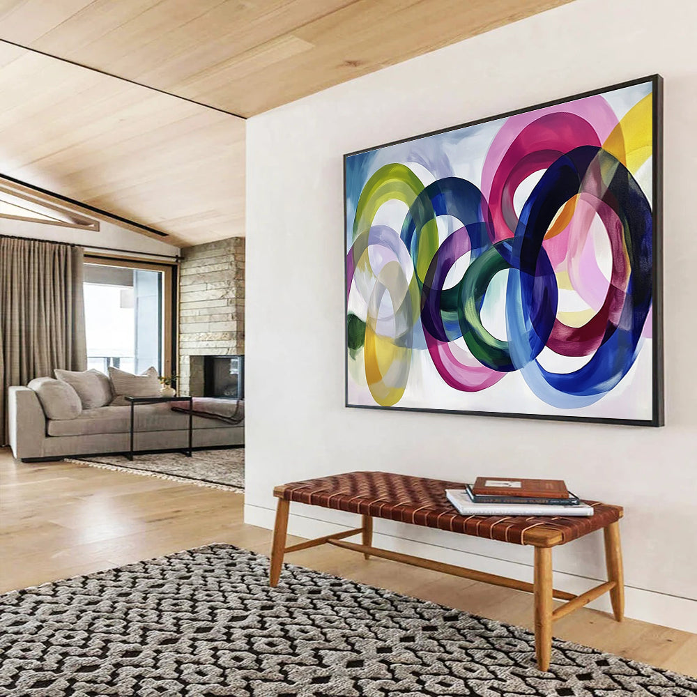 Colorful Ring - Shaped Abstract Painting with Various Hues DYP116