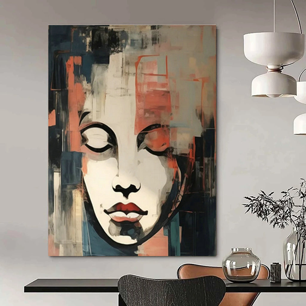 Original Handmade Abstract Canvas for Dining Room Wine Cellar Wall and Entryway Key Cabinet Wall DLZ1715
