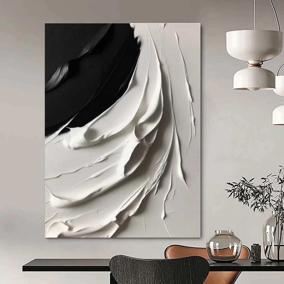 Oversized Abstract Painting for Living Room & Cottage Hallway Intersection DLZ2370