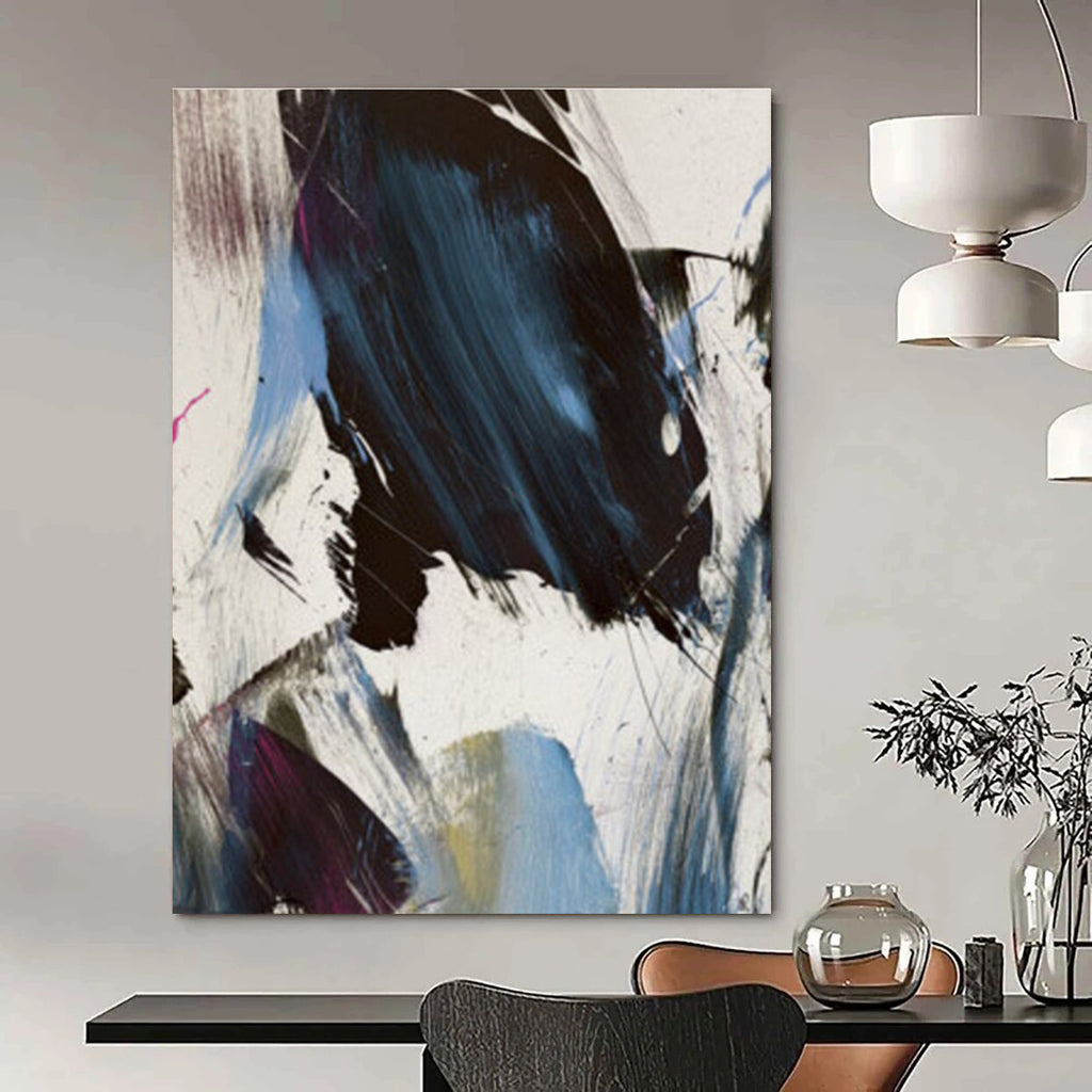 Bold Colorful Abstract with Dynamic Brushstrokes Painting ADGE186