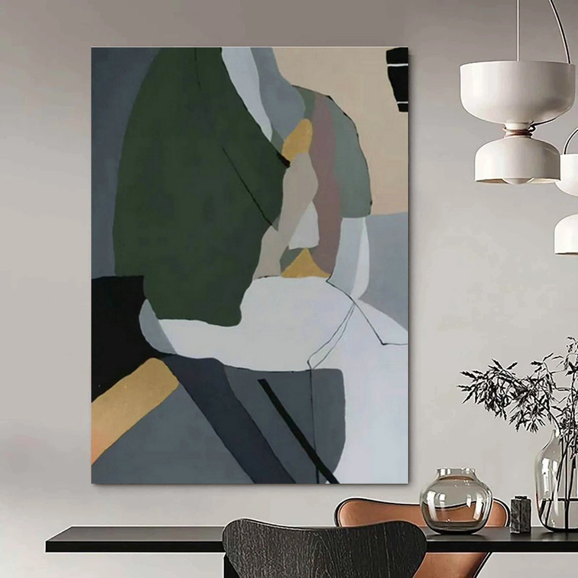 Massive Abstract Hand - Painted Murals for Office and Entryway DLZ0540