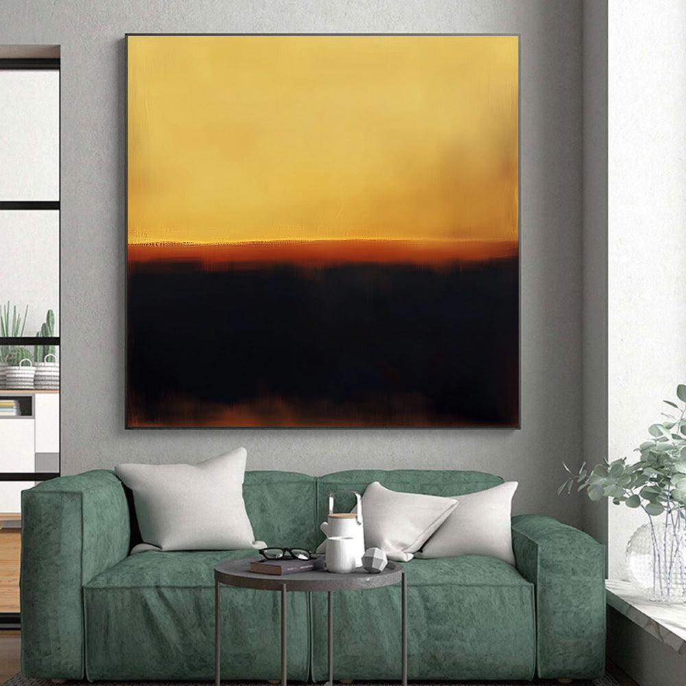 Yellow Brown Gradient Abstract Painting with Soft Transitions GER779