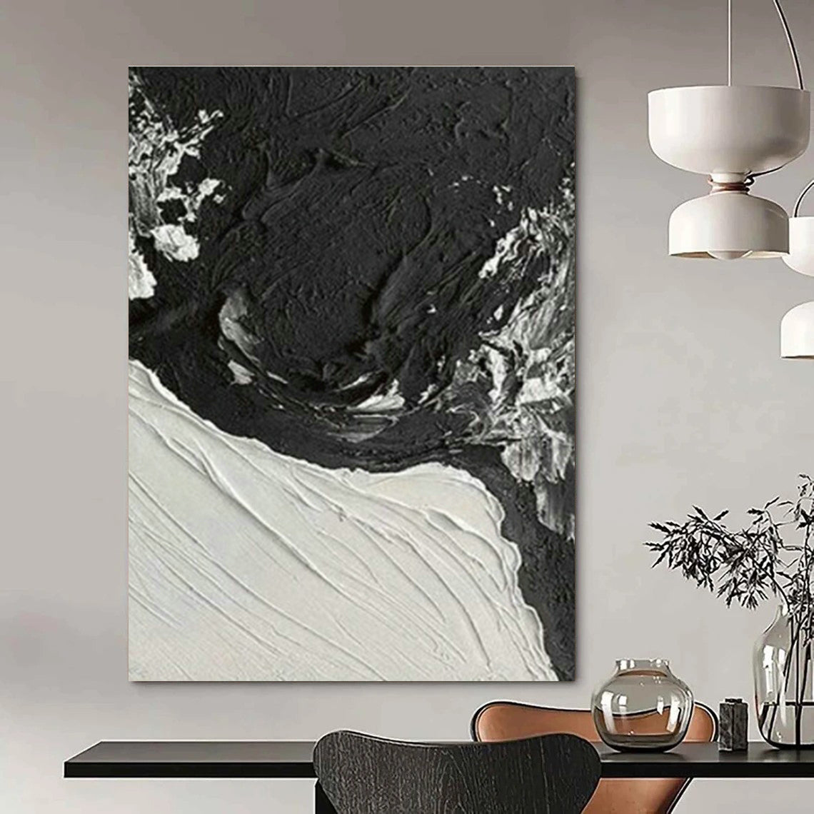 Custom Hand-Painted Abstract Canvas for Bedroom and Cottage Dining Room DLZ1614