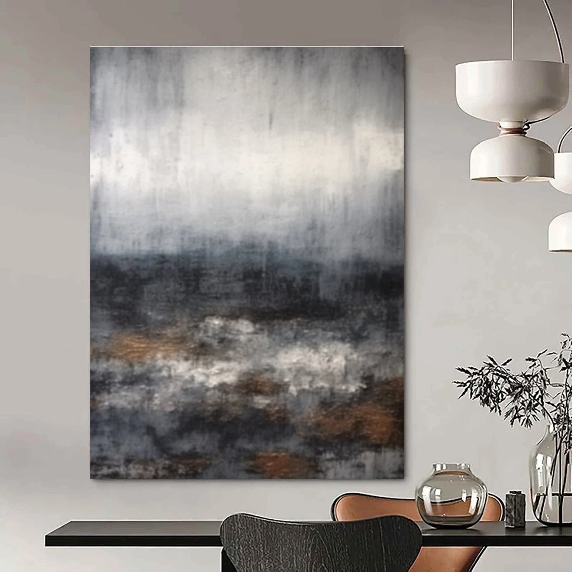 Gray - Toned Abstract Scene with Subtle Colors ADGE368