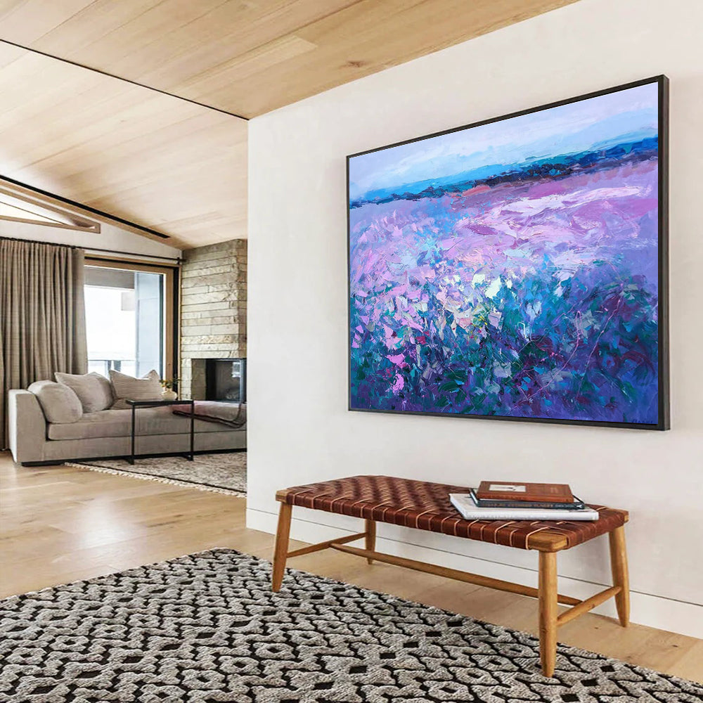 Purple Abstract Field Modern Painting THY453