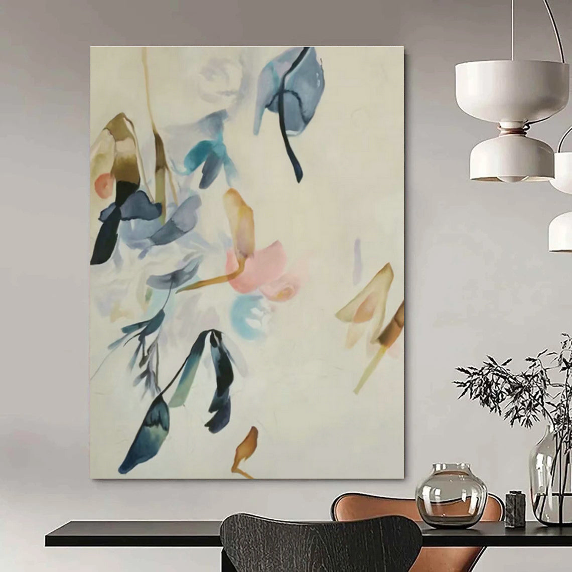 Oversized Hand - Painted Abstract Canvases for Dining Room and Office DLZ0751