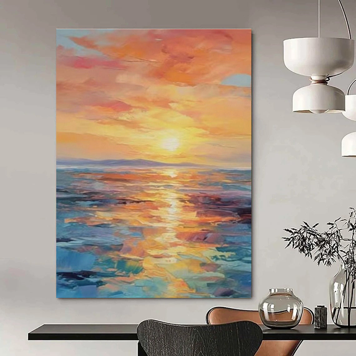 Handmade Abstract Art for Living Room and Cottage Entryway DLZ1533