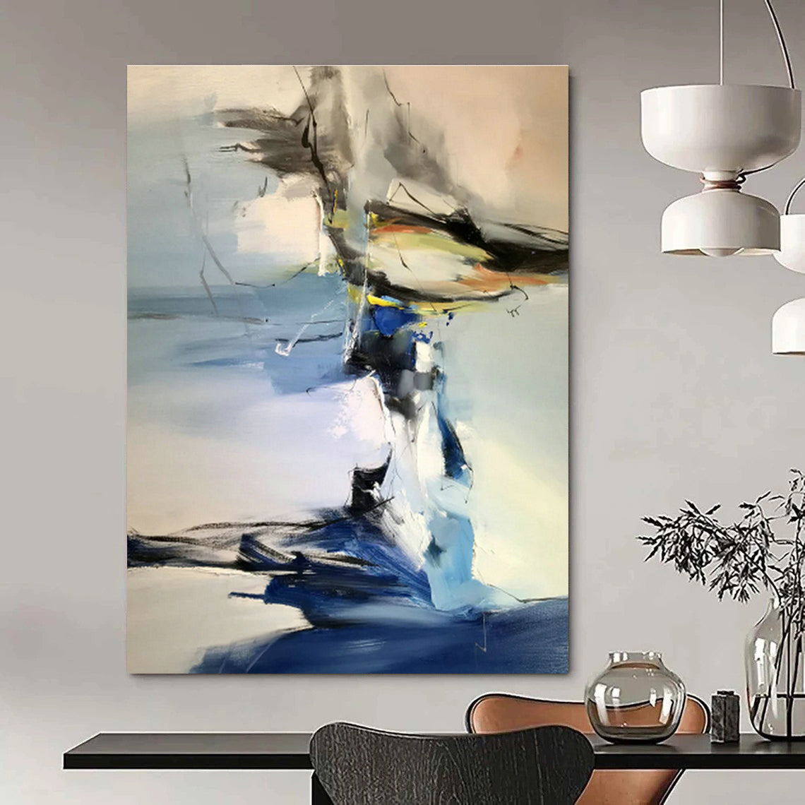Handcrafted Large Abstract Art for Cottage Bedroom & Living Room DLZ1294