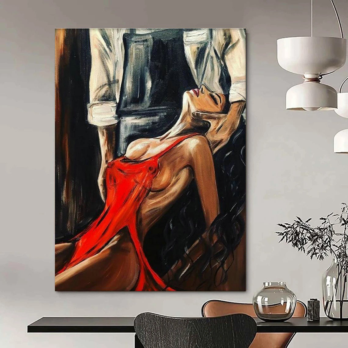 Hand-Painted Abstract Painting for Cottage Office & Bedroom DLZ2311