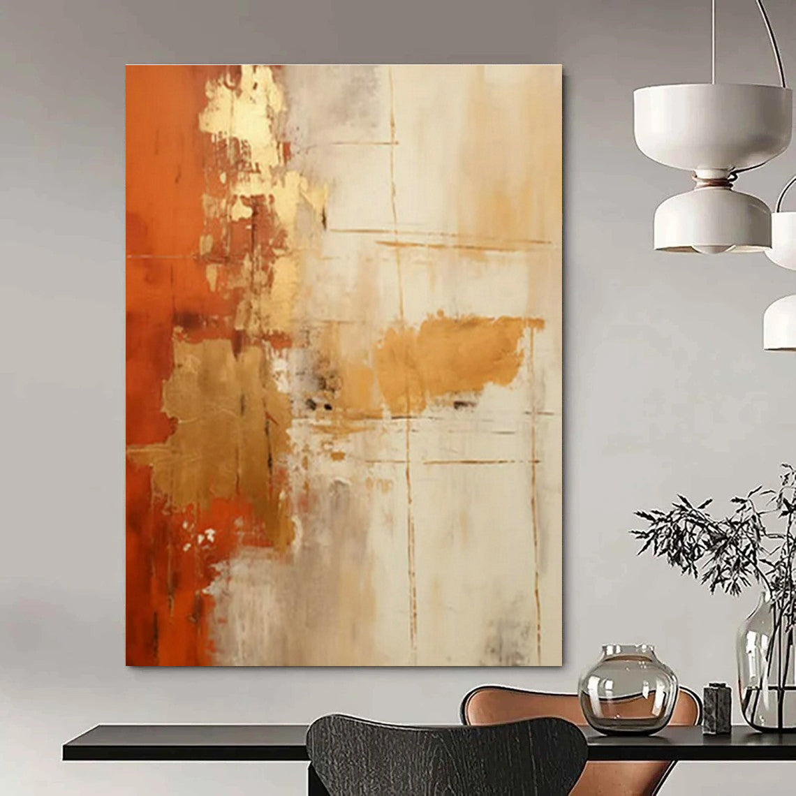 Original Hand-Painted Abstract Painting for Cottage Office Computer Desk Wall and Hallway Umbrella Dryer Rack Area DLZ1700
