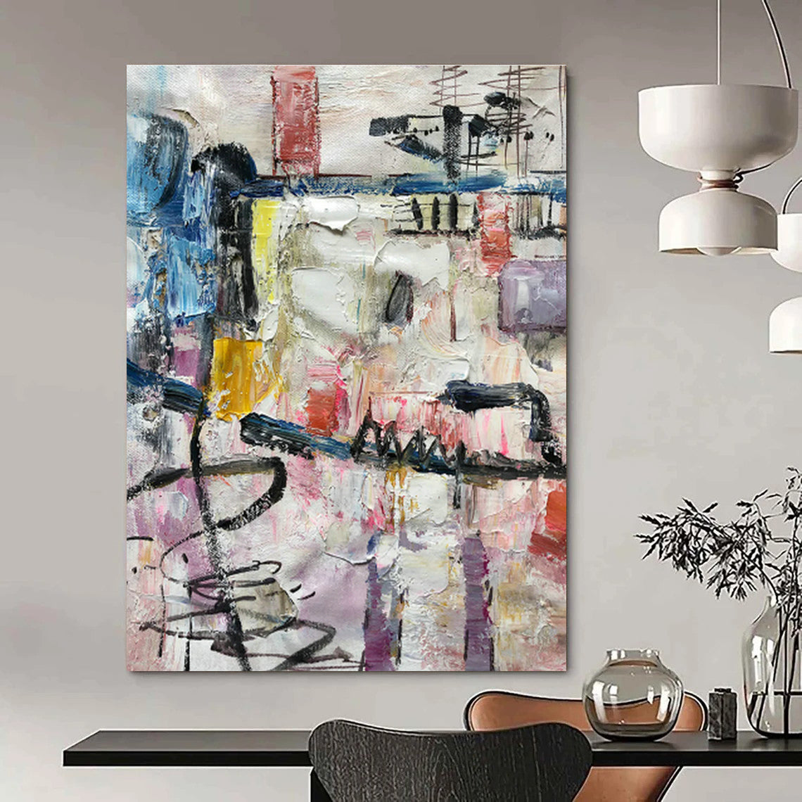 Colossal Extended Bespoke Abstract Painting for Office & Cottage Living Room DLZ1275