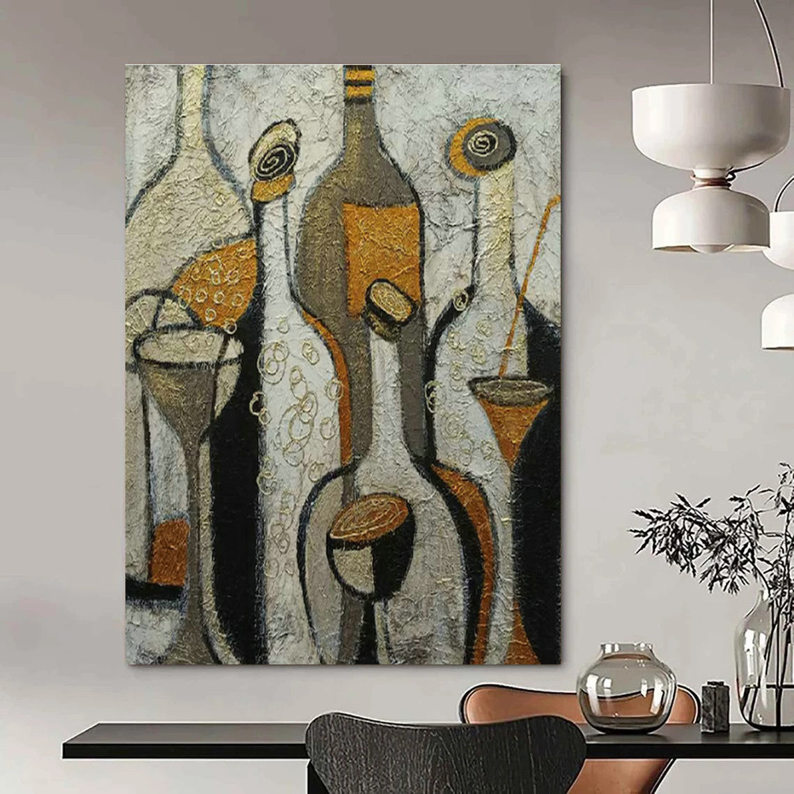 Mammoth Custom-Patterned Hand Painted Abstract Wall Art for Hallway & Cottage DLZ2106