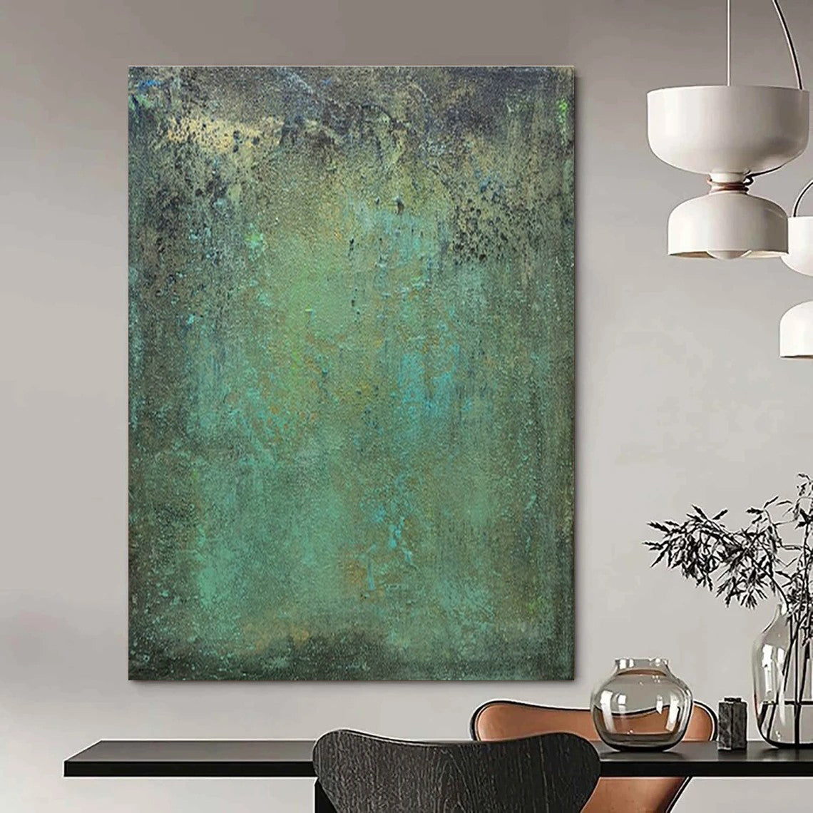 Custom Hand-Painted Abstract Art for Entryway and Office DLZ1475